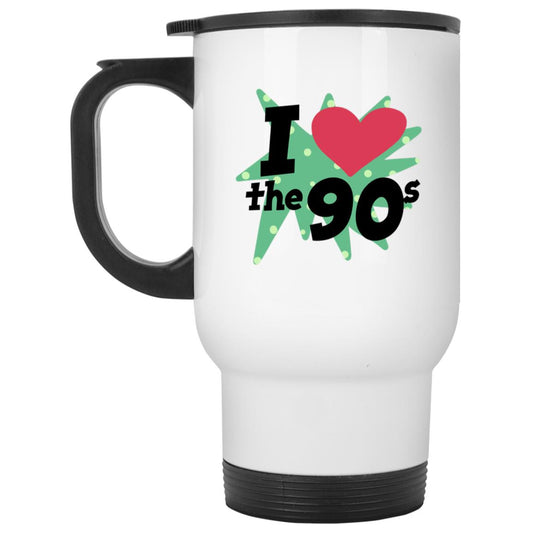 I love the 90s White Travel Mug